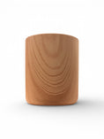 Load image into Gallery viewer, Wood-grain ceramic candle vessel on a white background.